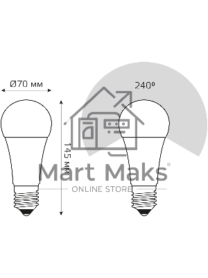 Лампа светодиодная Gauss Globe Elementary 30Вт цок.:E27 груша 220B св.свеч.белый нейт. А67 (упак.:10шт)