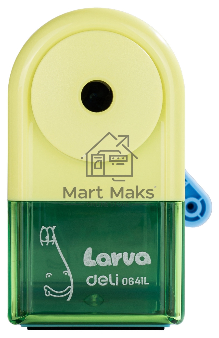 Точилка для карандашей механическая Deli E0641L Larva, 1 отверстие, пластик, ассорти