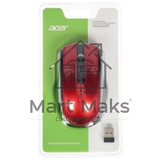 Мышь беспроводная Acer OMR032 черный/красный, 1600 dpi, радиоканал, USB, кнопки - 4