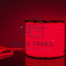 Лента светодиодная LS003 220V/ Гибкий неон 9.6W 144Led 2835 IP67 16mm круглый красный, 50 м