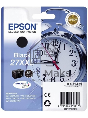 Картридж струйный Epson C13T27914022 черный для Epson WF7110/7610/7620 (2200стр.)