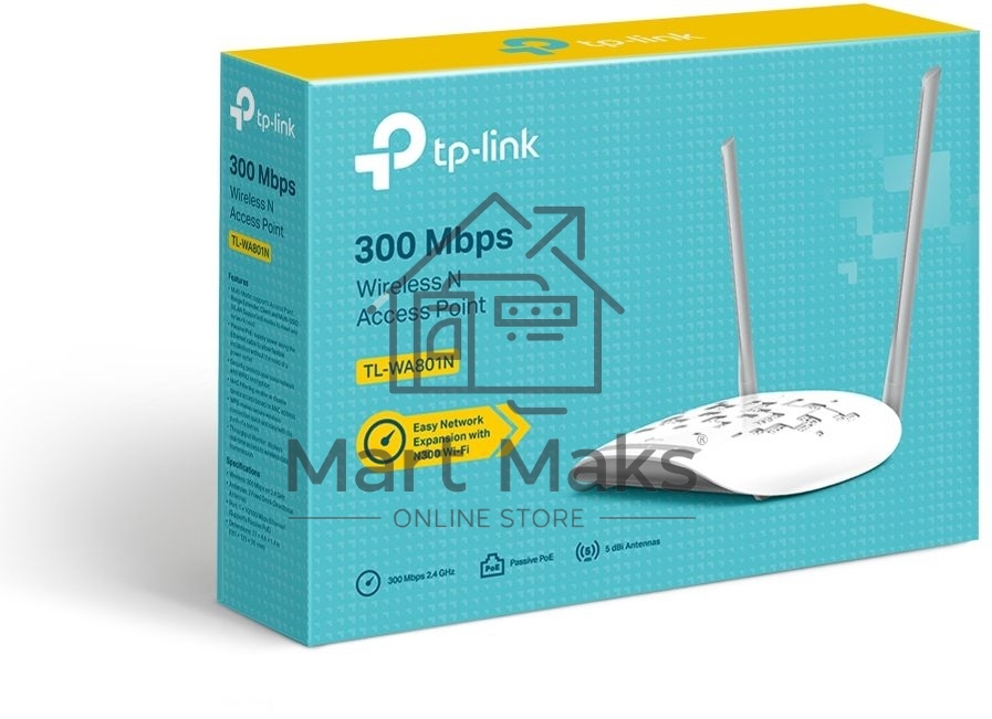 Беспроводная точка доступа TP-Link TL-WA801N серии N, скорость до 300 Мбит/с