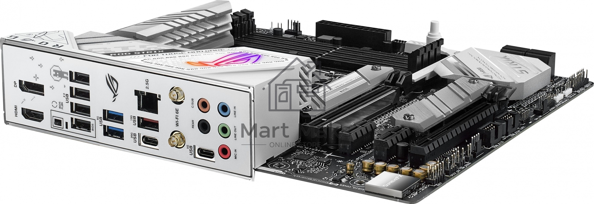Материнская плата ASUS ROG STRIX B760-G GAMING WIFI, LGA 1700, Intel B760, 4xDDR5, 4xSATA, 2xM.2, 1xPCIe 5.0 x16, 1xPCIe 4.0 x4, 1xHDMI, 1xDP, 1x 2.5Gb LAN, 1xUSB-A 3.2 Gen 2, 2xUSB-A 3.2 Gen 1, 4xUSB-A 2.0, 1xUSB-C 3.2 Gen 1, 1xUSB-C 3.2 Gen 2x2, 5x3.5 м