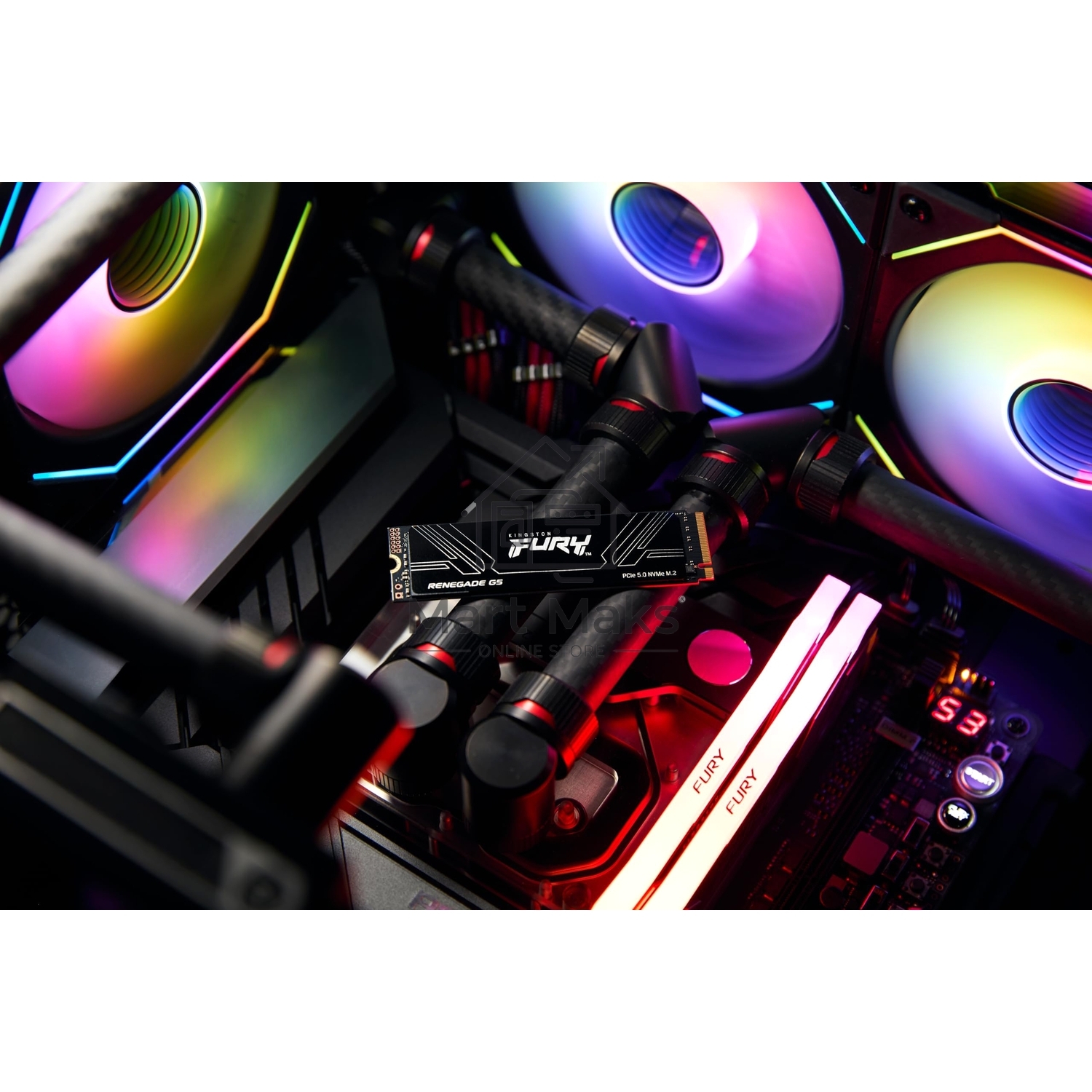 Твердотельный накопитель Kingston SSD Fury Renegade, 1024GB, M.2(22x80mm), NVMe, PCIe 5.0 x4, 3D TLC, R/W 14200/11000MB/s, IOPs 2 200 000/2 150 000, TBW 1000, DWPD 0.5 (12 мес)