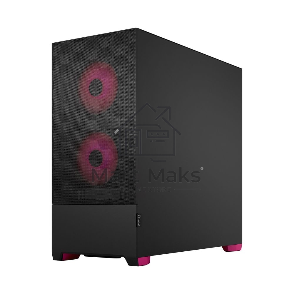 Корпус ПК без блока питания Fractal Design Pop Air RGB Magenta Core TG Clear Tint, Midi-Tower, 3x120mm RGB, 2xUSB-A 3.2 ATX, mATX, mITX черный/магента