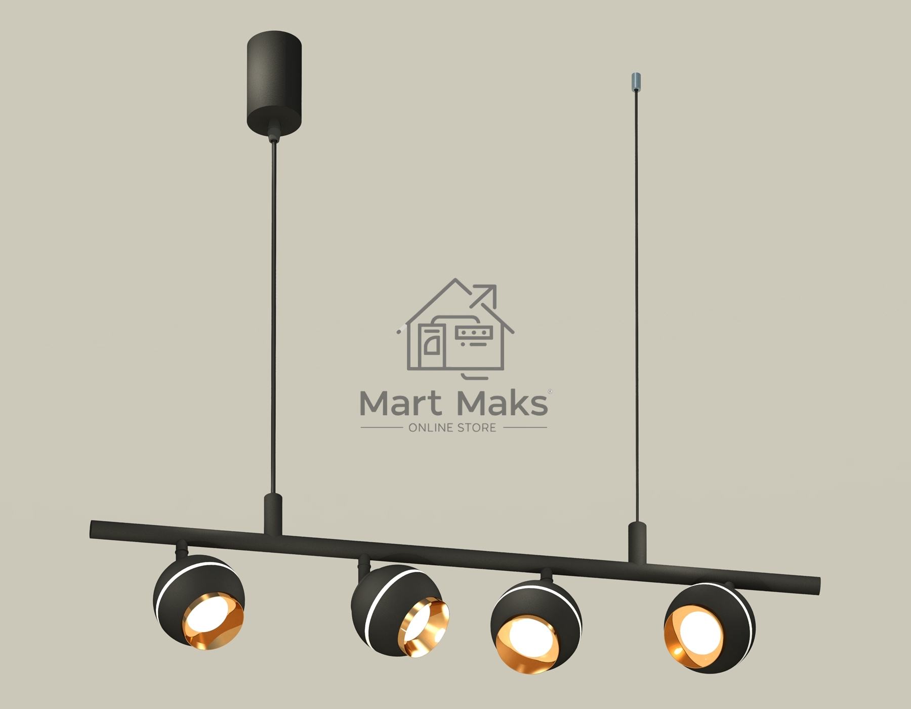 Светильник Ambrella light XB9002500/4 SBK/PYG черный песок/золото желтое полированное MR16 GU5.3 (С9002, С1102, N7034)