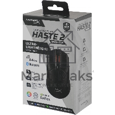 Мышь беспроводная HyperX Haste 2 черный, 26000 dpi, радиоканал, Bluetooth, USB, кнопки - 5
