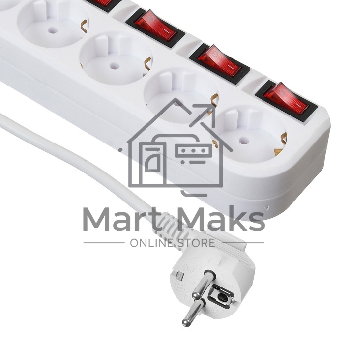 Сетевой фильтр Buro 500SH-3-SW-W 3м (5 розеток) белый (коробка)