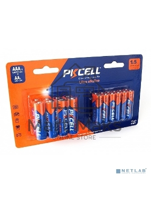 Щелочной/алкалиновый элемент питания PKCELL LR03(12)+LR6(8) тип - AAА 12 шт + АА 8 шт в блистере
