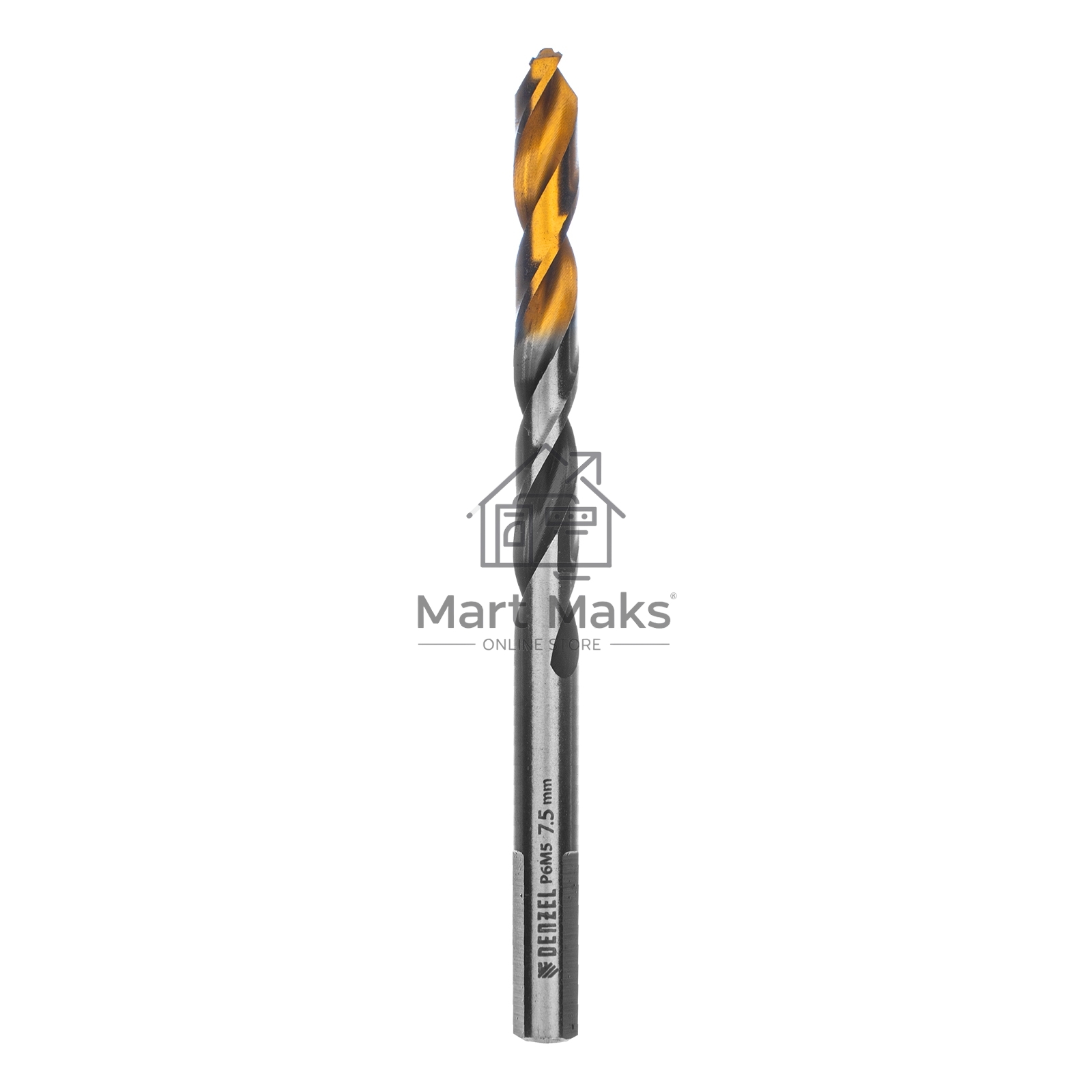 Сверло спиральное по металлу 7,5 x 109мм, Р6М5, Golden Tip, многогранная заточка Denzel