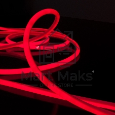 Лента светодиодная LS003 220V/ Гибкий неон 9.6W 144Led 2835 IP67 16mm круглый красный, 50 м