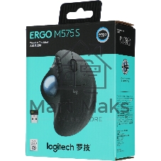 Трекбол Logitech M575S черный оптическая 2000dpi беспров. BT/Radio USB2.0 (910-007035)