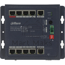 Коммутатор Dahua DH-CHS4110-8ET-90-F, 8×100 Мбит/с + 1×1 Гбит/с, управляемый