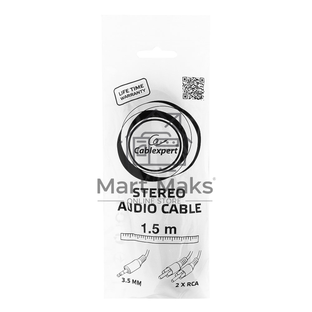 Кабель аудио Gembird Jack3.5 / 2xRCA, 1.5м
