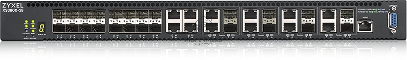 Коммутатор Zyxel XS3800-28 L2+ switch, 4xRJ-45: 1 / 2.5 / 5 / 10G, 8xCombo (SFP: 1 / 10G, RJ-45: 1 / 2.5 / 5 / 10G), 16xSFP +