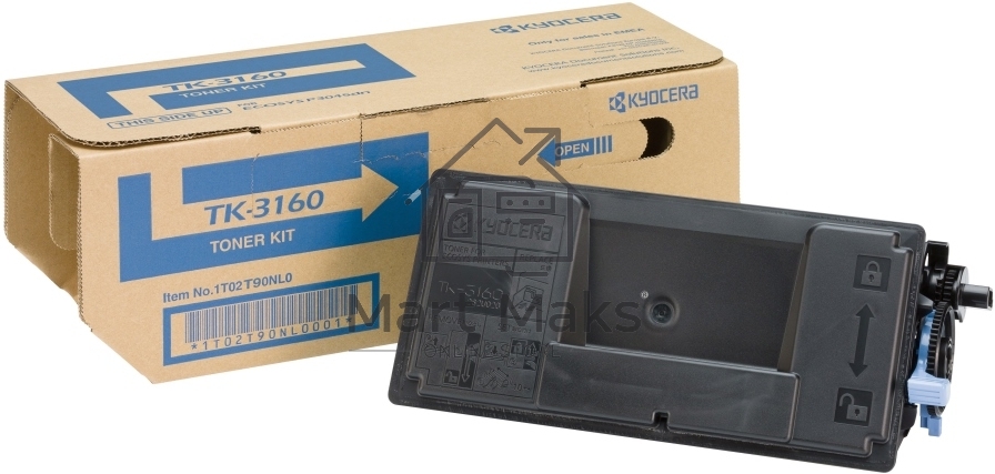 Картридж лазерный Kyocera TK-3160 (1T02T90NL0/1T02T90NL1) черный для P3045dn/P3050dn/P3055dn/P3060dn 12500 стр.