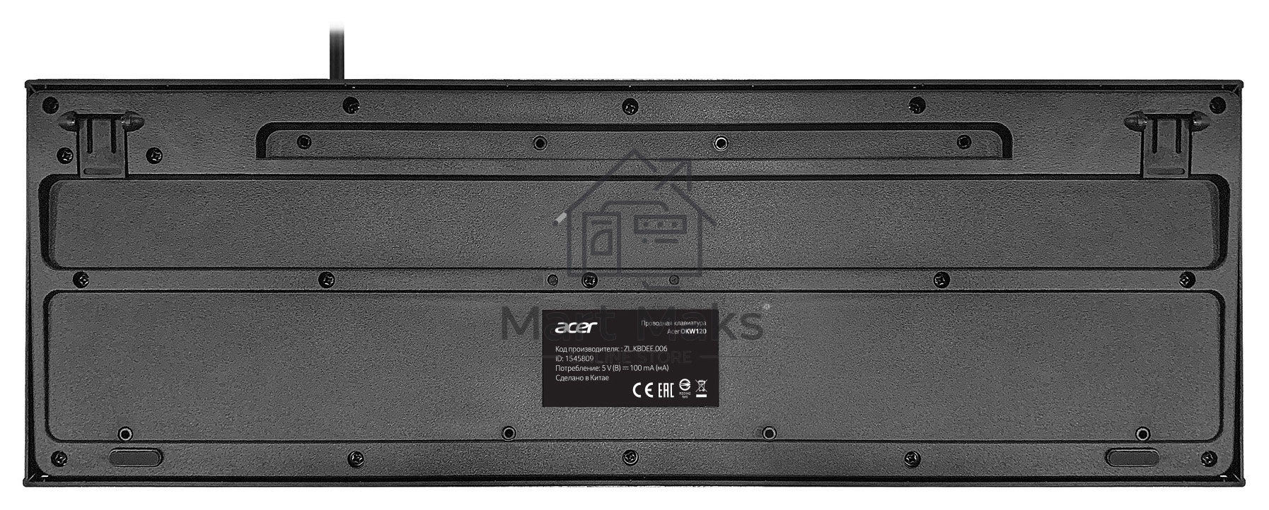Клавиатура Acer OKW120 проводная, USB, черный