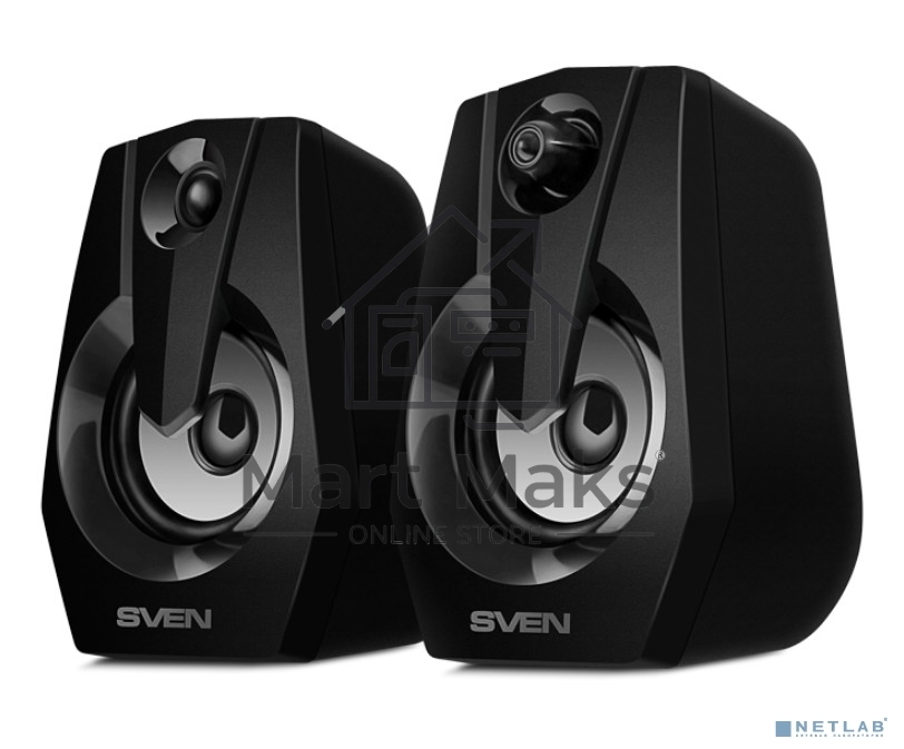Колонки Sven 370 2.0 чёрные (2x2W, USB, RGB подсветка)