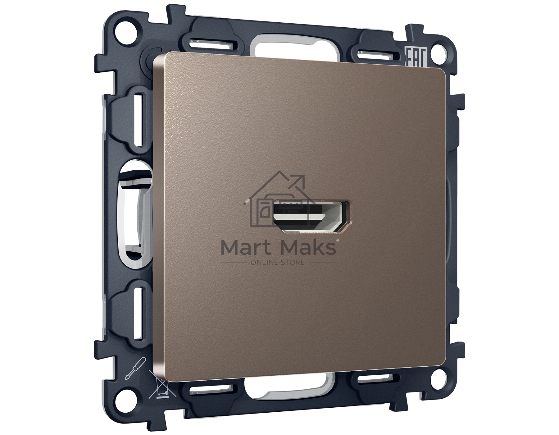 Комплект механизма розетки HDMI 2.0 ALFA Темная бронза матовый 40V/500mA 2.0GHz 5-18Gbit/s QUANT (AP6440, VM222) MA644010