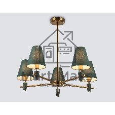 Люстра Ambrella light LH75051/5 BS/GN латунь/зеленый E14*5 max 40W D700*580