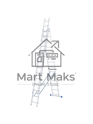 Лестница, 3 х 14 ступеней, алюминиевая, трехсекционная, Россия Сибртех