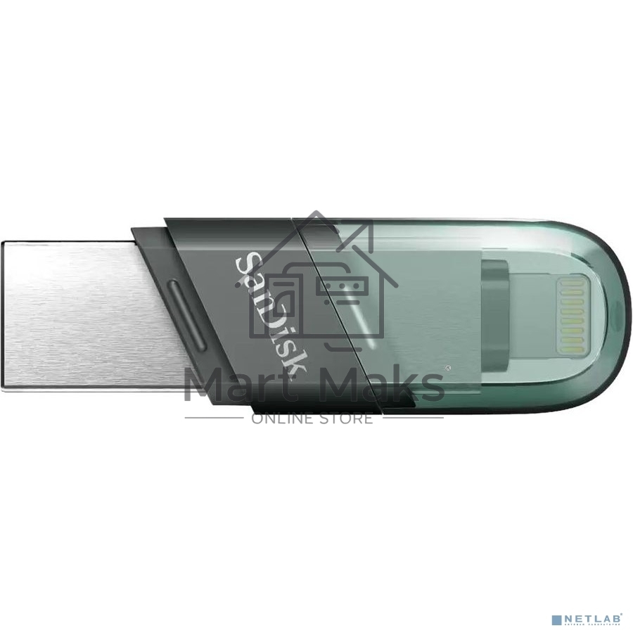 Флешка USB R/W R/W Sandisk 128Gb iXpand Flip SDIX90N-128G-GN6NE USB3.1 зеленый/серебристый