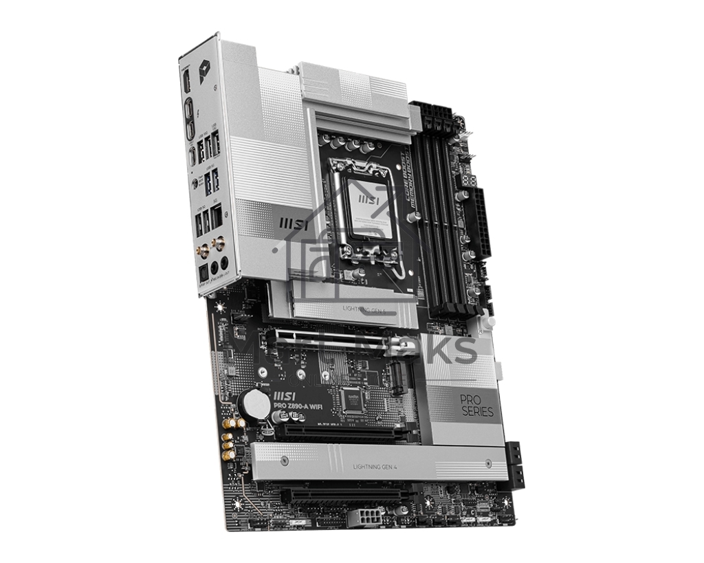 Материнская плата MSI PRO Z890-A WIFI, LGA 1851, Intel Z890, 4xDDR5, 4xSATA, 4xM.2, 1xPCIe 5.0 x16, 2xPCIe 4.0 x4, 1xHDMI, 2xUSB-C Thunderbolt 4, 1xUSB-C 3.2 Gen 2, 3xUSB-A 3.2 Gen 2, 4xUSB-A 3.2 Gen 1, 1x 5Gb LAN, 2x3.5 мм, 7.1, ATX