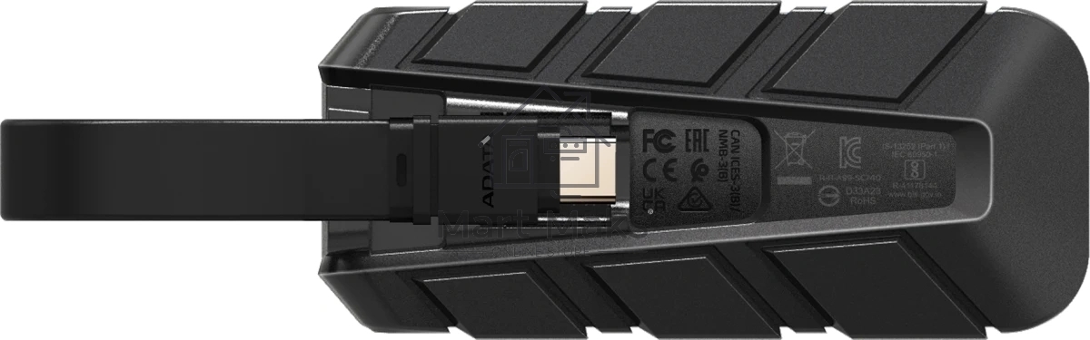 Внешний SSD ADATA 1.0Tb SC740 <SC740-1000G-CBU> (USB3.2 gen 2 type C, 1050/1000Mbs, 122x41x22mm, 40g, защита от падения, встроенный кабель)