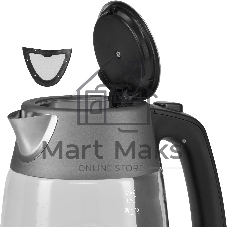 Чайник электрический Polaris PWK1760CGL графит, 1,7 л, 2150 Вт, стекло