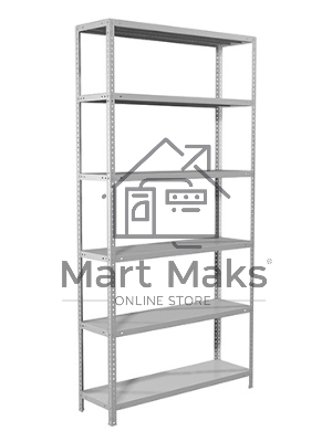 Металлические стеллажи Стеллаж MS 200/100х30/6 (Размеры внешние (ВхШхГ) 2000х1000х300 мм, 6 полок, с единой стойкой)
