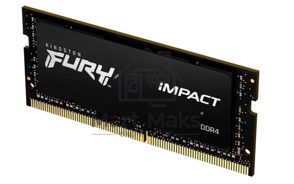 Оперативная память Kingston Fury Impact, DDR4, 16GB (1x16GB), 3200MHz, CL20, SO-DIMM