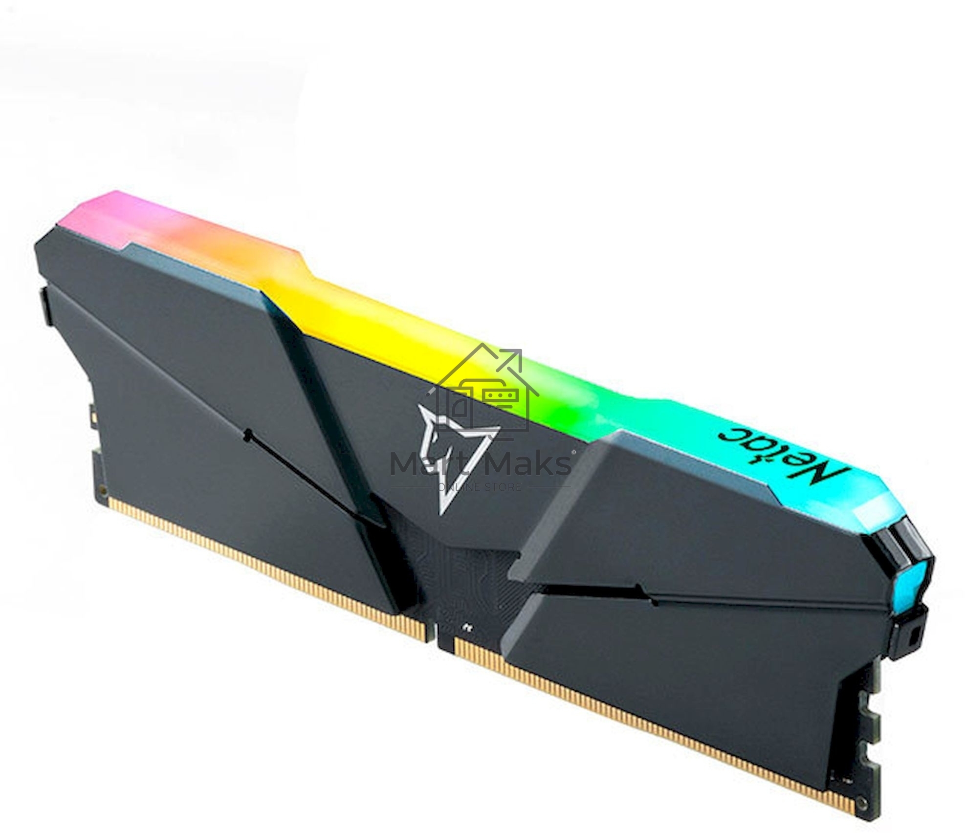 Оперативная память NETAC Shadow, DDR4, 16GB (2x8GB), 3200MHz, CL16, DIMM, с радиаторами, RGB, серый