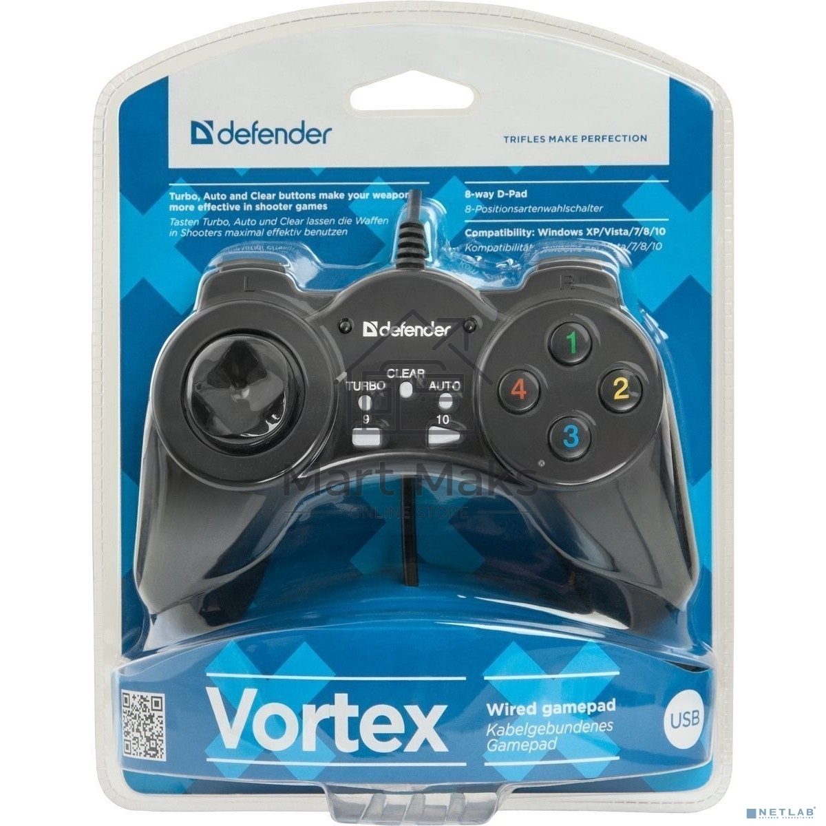 Геймпад Defender Vortex USB, 13 кнопок