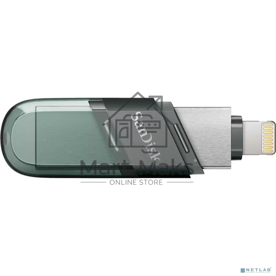 Флешка USB R/W R/W Sandisk 128Gb iXpand Flip SDIX90N-128G-GN6NE USB3.1 зеленый/серебристый