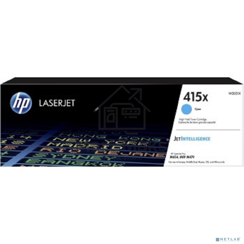 Картридж лазерный HP 415X W2031X голубой для HP HP LJ M454/MFP M479 (6000стр.)