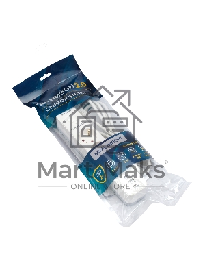 Сетевой фильтр Гарнизон EPS-3-CU2-W-2 2.0 Мультипорт 3р, 10А, 1xType-C PD, 2 х USB QC, 2м, ур.защиты 2+, белый, пак (21448)