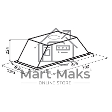 Вытяжка встраиваемая Zigmund & Shtain K 012.7 B черный, 70 см, 1010 куб. м/ч, 72 дБ