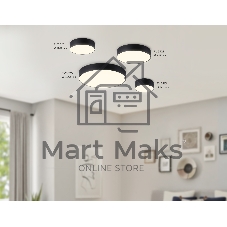 Потолочный светодиодный светильник Ambrella light FV5525 BK черный LED 35W 3000K D300*58 (Без ПДУ)