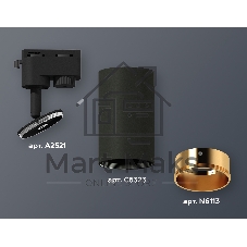 Светильник Ambrella light XT6323023 SBK/PYG черный песок/золото желтое полированное MR16 GU5.3 (A2521, C6323, N6113)