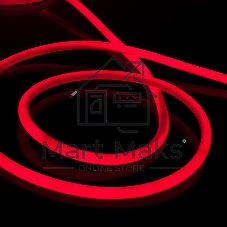 Лента светодиодная LS003 220V/ Гибкий неон 9.6W 144Led 2835 IP67 16mm круглый красный, 50 м