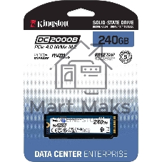 Твердотельный накопитель Kingston SSD DC2000B 240GB, M.2 22x80mm, NVMe, PCIe Gen 4x4, 3D TLC, R/W 4500/400MB/s, IOPs 260 000/18 000, TBW 175, DWPD 0.4 No Heatsink) (12 мес)