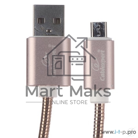Кабель USB 2.0 Cablexpert CC-G-mUSB02Cu-0.5M, AM/microB, серия Gold, длина 0.5м, золото, блистер