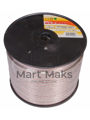 Кабель акустический Rexant 2х4,00 мм², прозрачный SILICON, бухта 100 м 01-6309