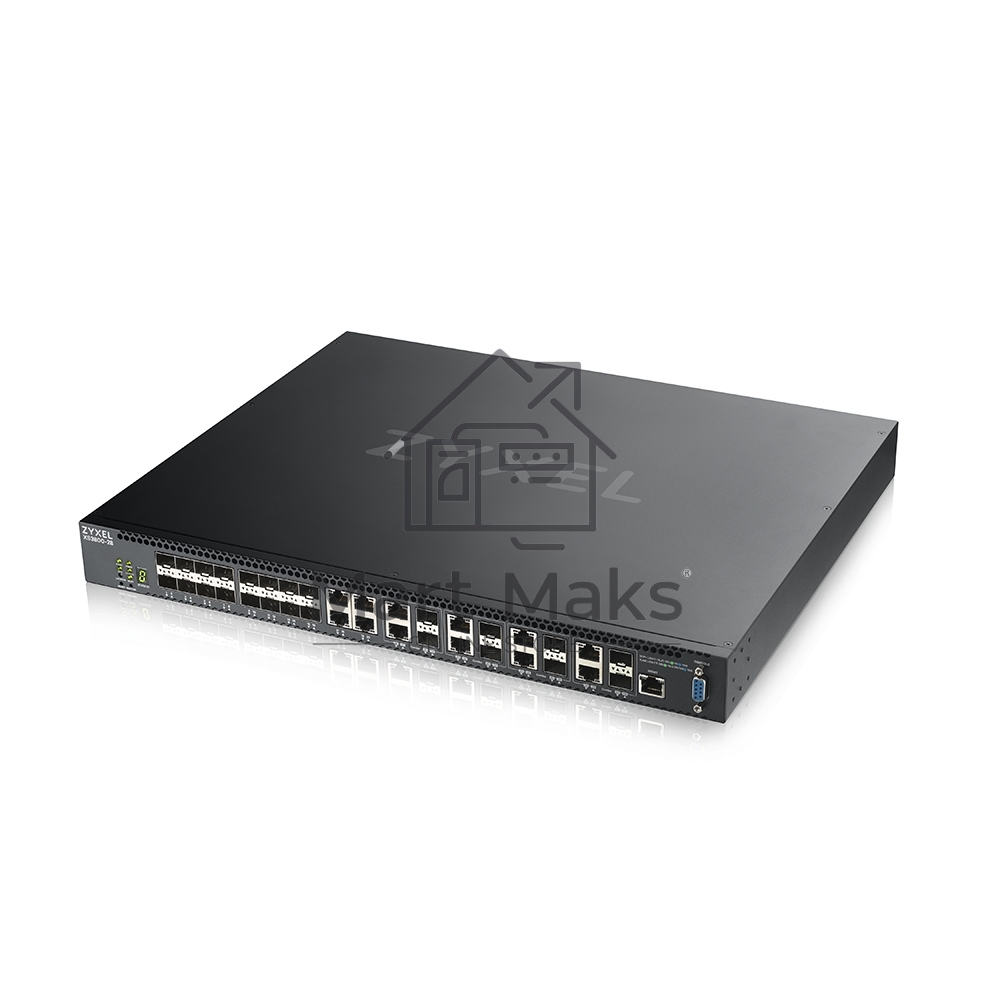 Коммутатор Zyxel XS3800-28 L2+ switch, 4xRJ-45: 1 / 2.5 / 5 / 10G, 8xCombo (SFP: 1 / 10G, RJ-45: 1 / 2.5 / 5 / 10G), 16xSFP +