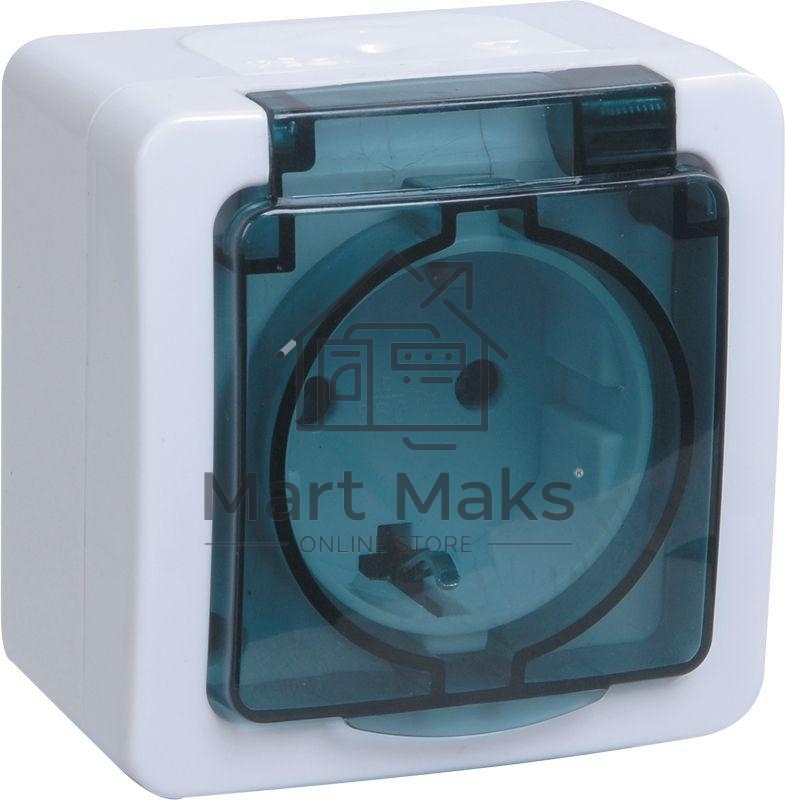 Розетка Iek ERMP12-K03-16-54-EC РСб20-3-ГПБд роз 1м с з/к о/у IP54 (цвет крышки:дымчатый) ГЕРМЕС PLUS