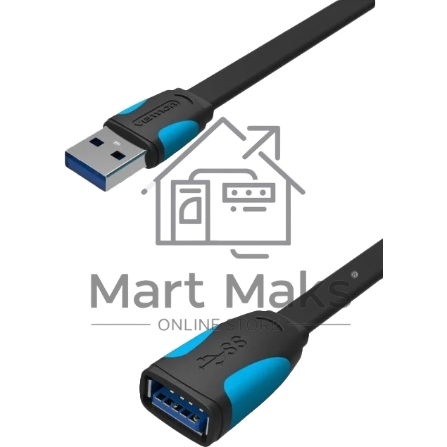 Кабель-удлинитель Vention USB 3.0 AM/AF - 3м плоский VAS-A13-B300