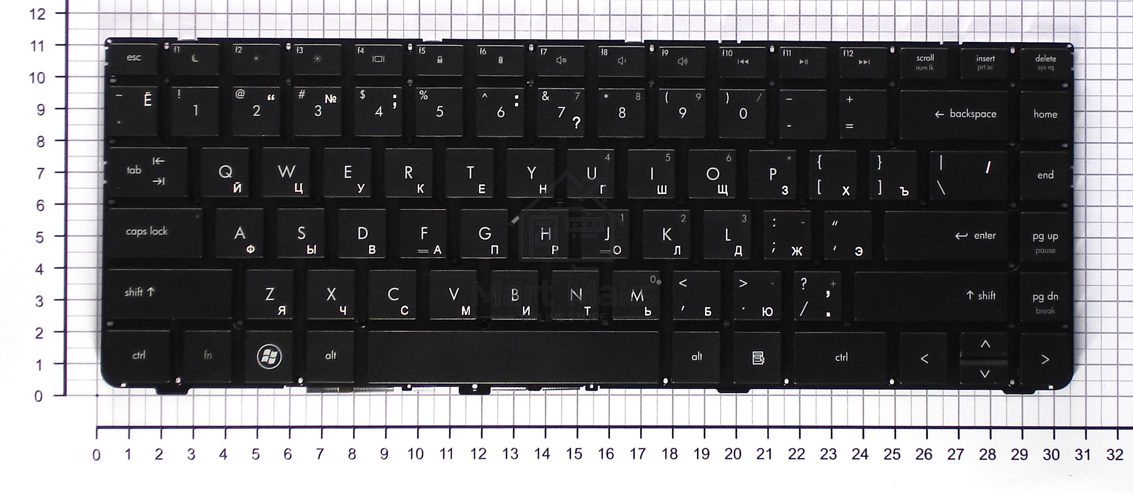 Клавиатура для ноутбука HP ProBook 4330S 4331S черная без рамки