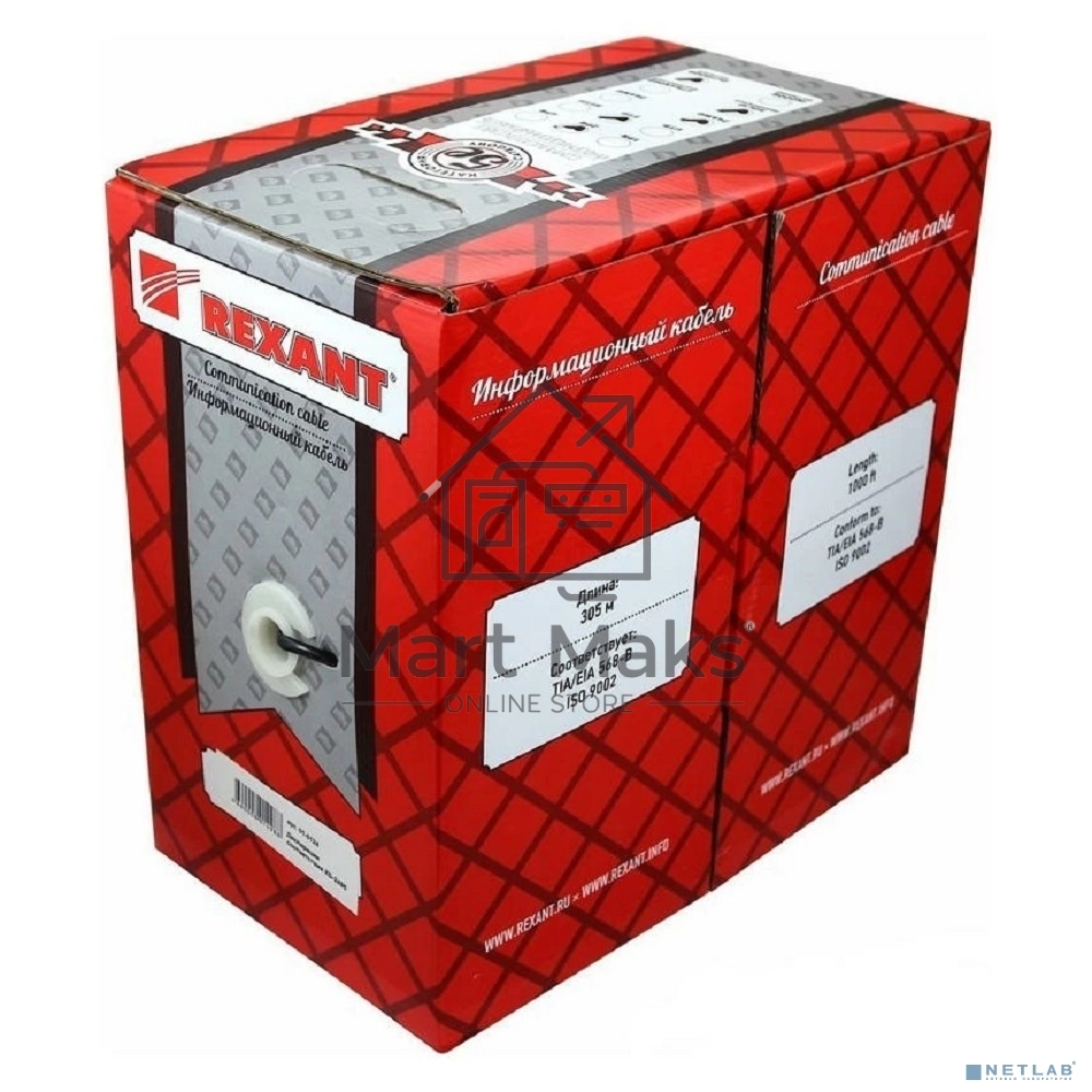 Кабель Rexant (01-0043) Кабель UTP CAT5e 4 пары (305м) 0.51 мм