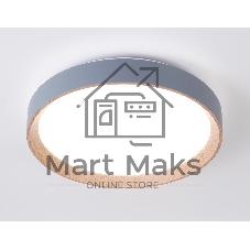 Потолочный светодиодный светильник Ambrella light FZ1320 GR/LWD серый/светлое дерево IP20 41W 3000-6400K D390*70 (ПДУ ИК)