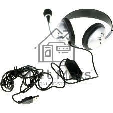 Гарнитура Ritmix RH-533 USB серебристый, проводная, USB